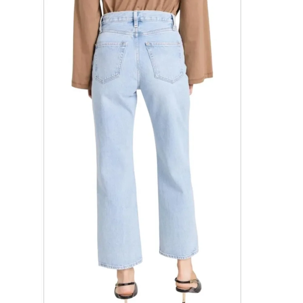 Frame Denim Blue Straight Leg Jeans with High Waist - Picture 3 of 6